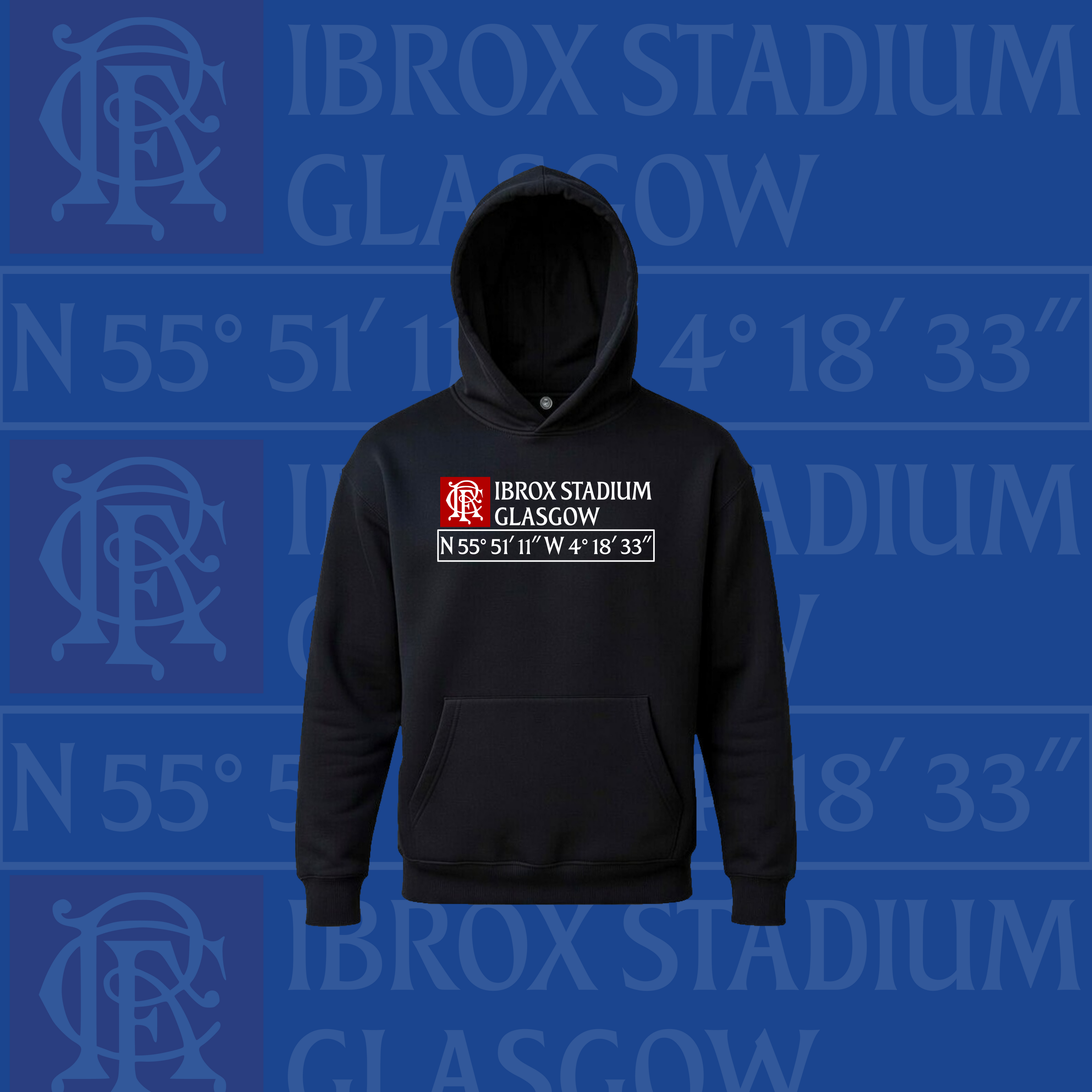 Adults 'Ibrox Coordinates' Hoodie